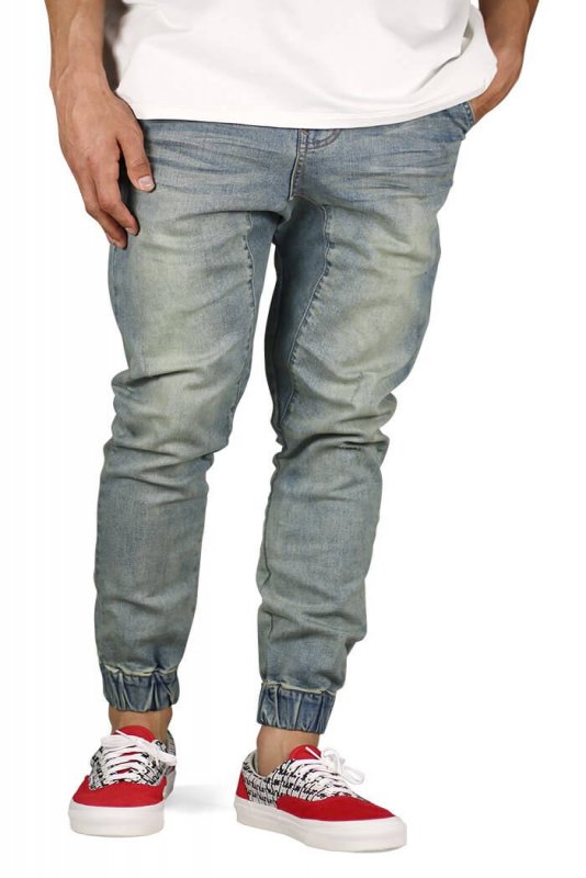 Indigo Drop Crotch Denim Joggers