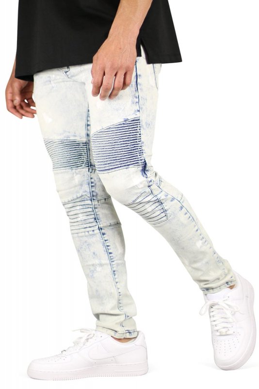 Bleach Blue Biker Jeans