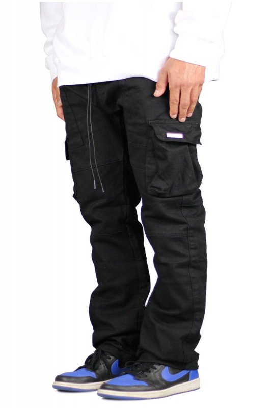Black Straight Cargo Pants