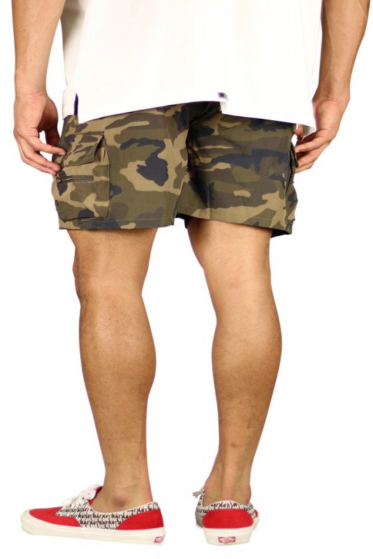 Olive Camo Cool Nylon Cargo Shorts