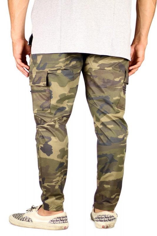 Olive Camo Cool Nylon Zipper Pants