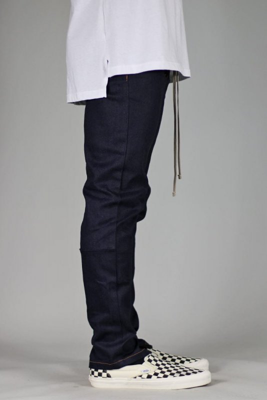 Raw Indigo Stack Zipper Jeans