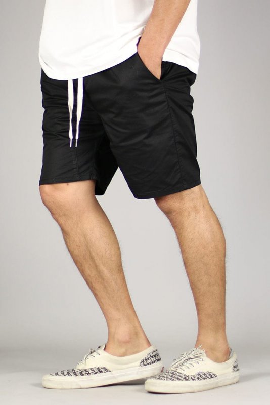 Black Drop Crotch Shorts