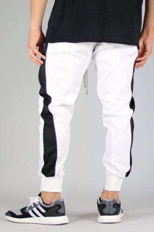 White Track Zipper Joggers