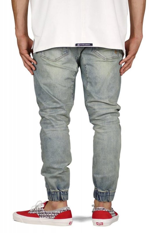 Indigo Drop Crotch Denim Joggers