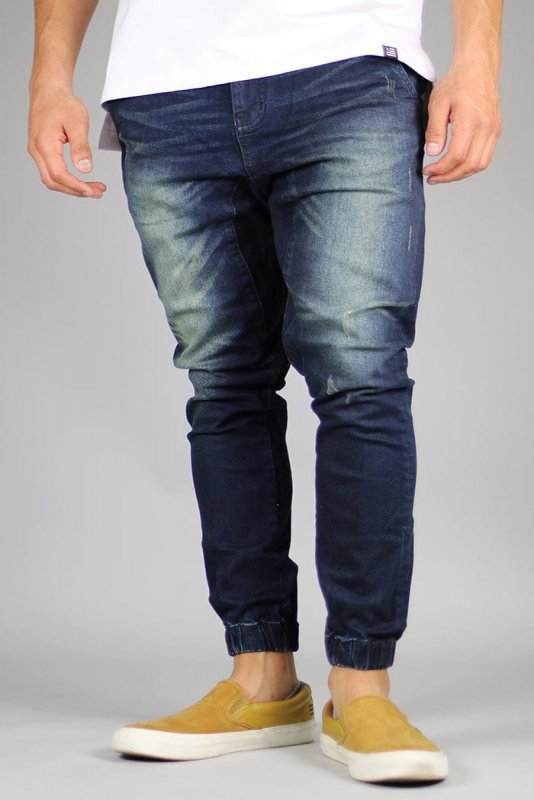 DK Blue Drop Crotch Denim Joggers