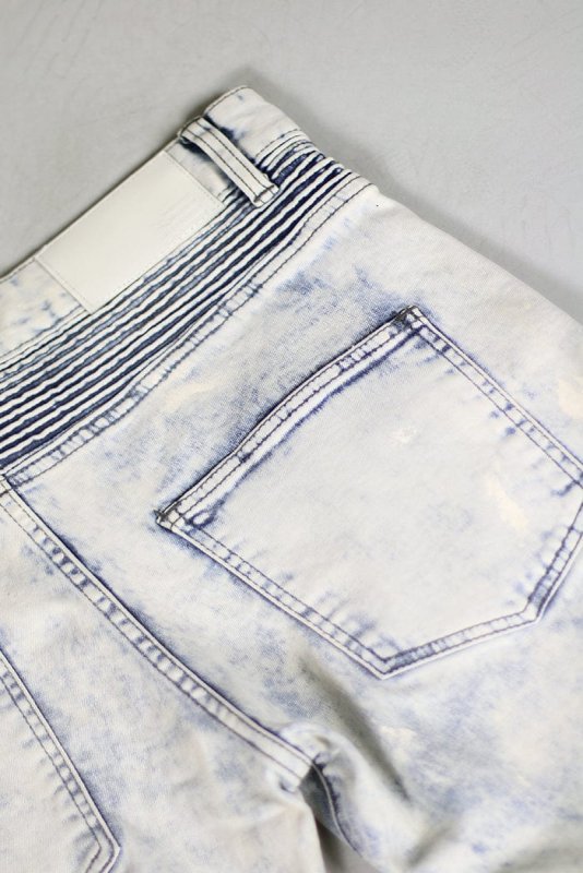 Bleach Blue Biker Jeans
