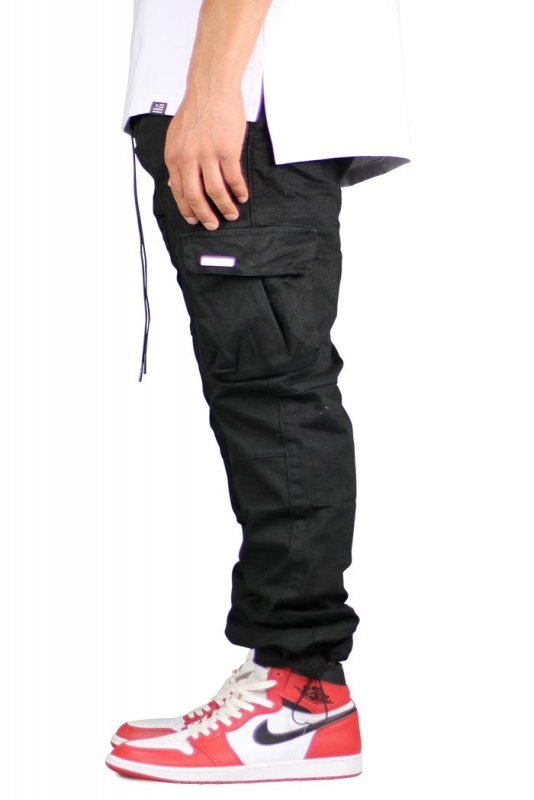 Black Straight Cargo Pants