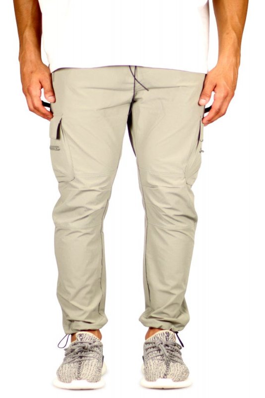 Taupe Cool Nylon Cargo Pants