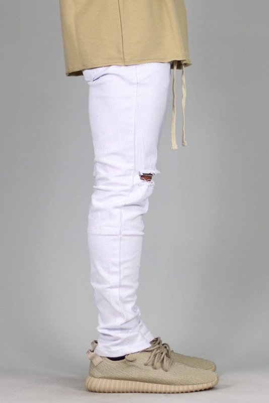 White Nate Zipper Pants