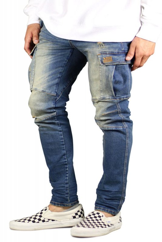 Deep Blue Cargo Jeans