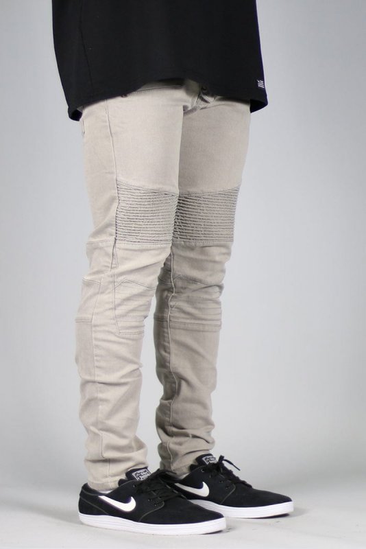 Gray Biker Jeans