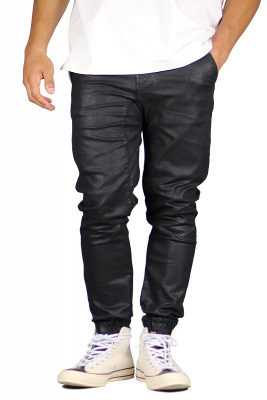 Wax Coated Denim Joggers