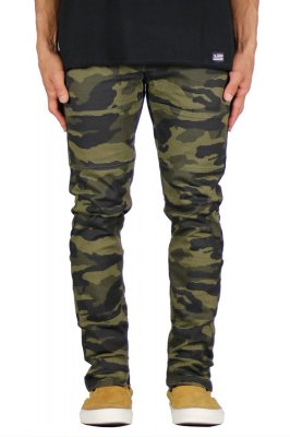 Olive Camo Zipper Pants
