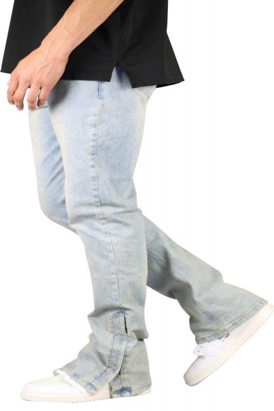 LT. Blue Flare Zipper Jeans