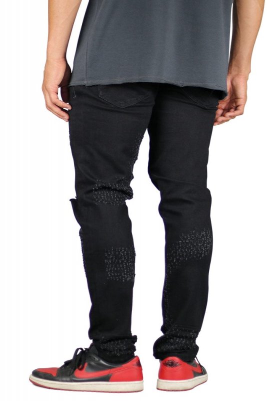 Jet Black Slit Jeans