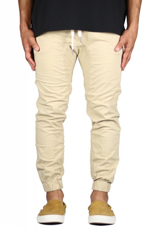 Khaki Drop Crotch Joggers