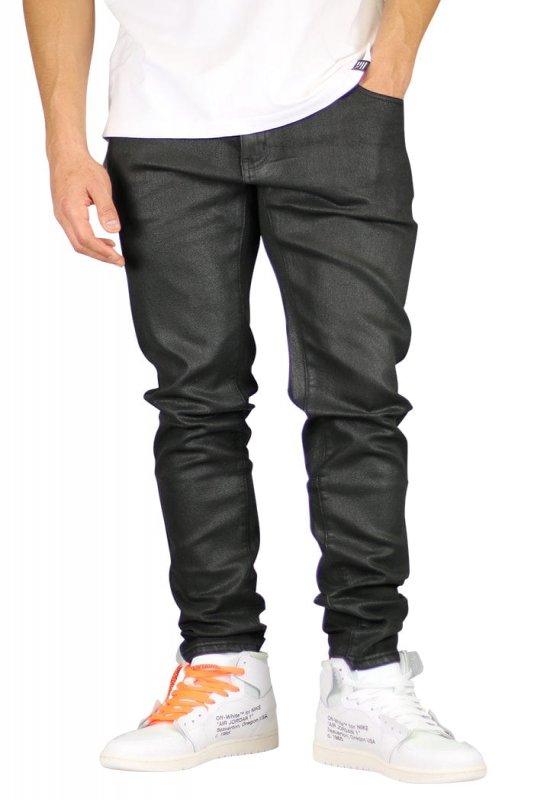 Wax Coated Slim Tapered Jeans