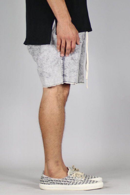 Stone Gray Drop Denim Shorts