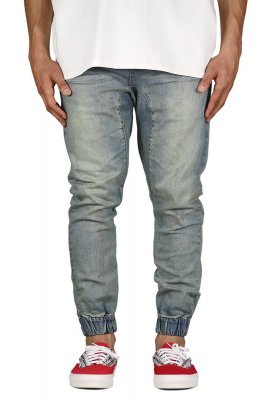 Indigo Drop Crotch Denim Joggers