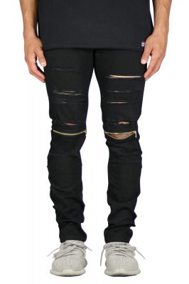 Black Knee Zipper pants