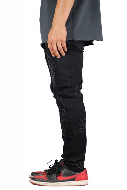 Jet Black Slit Jeans