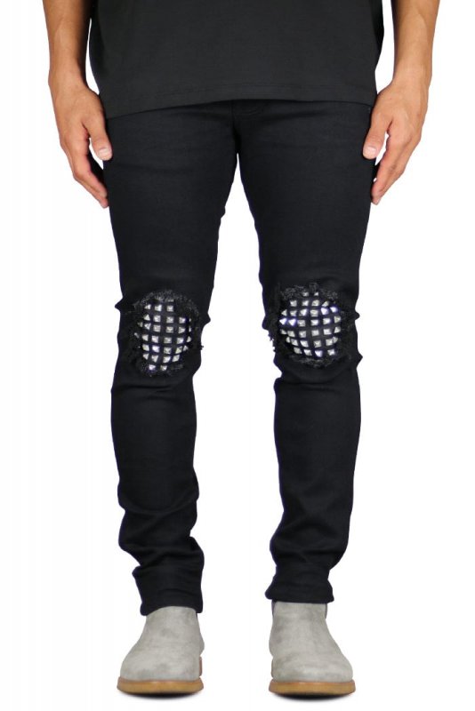 Jet Black Studded Jeans