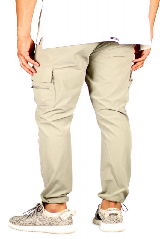 Taupe Cool Nylon Cargo Pants