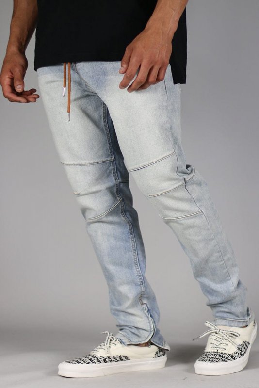 LT.Blue Gnu Zipper Jeans