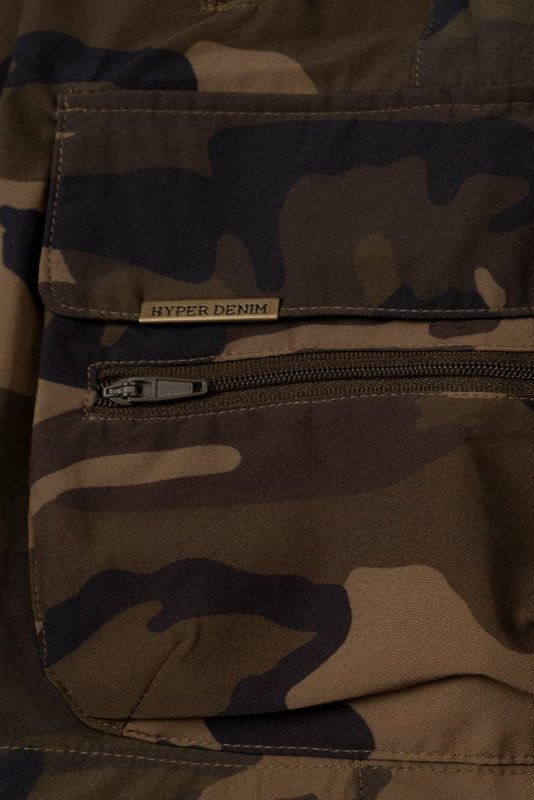 Olive Camo Cool Nylon Cargo Shorts