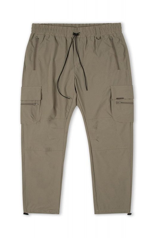 Taupe Cool Nylon Cargo Pants