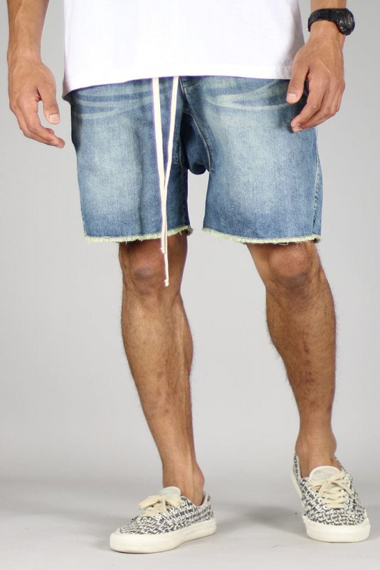Indigo Drop Denim Shorts