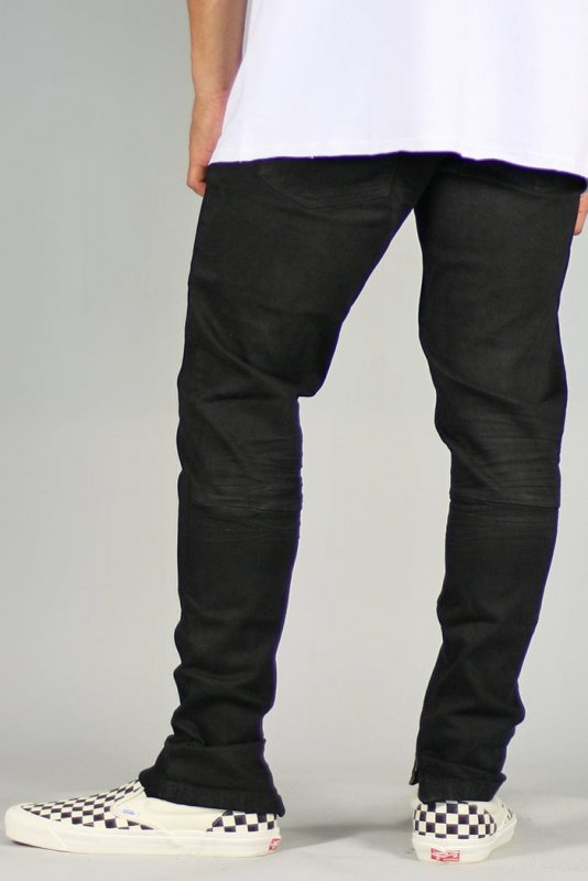 Jet Black Stack Zipper Jeans