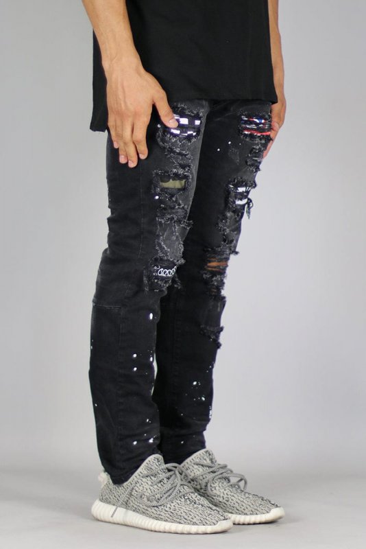 Black Patch Jeans