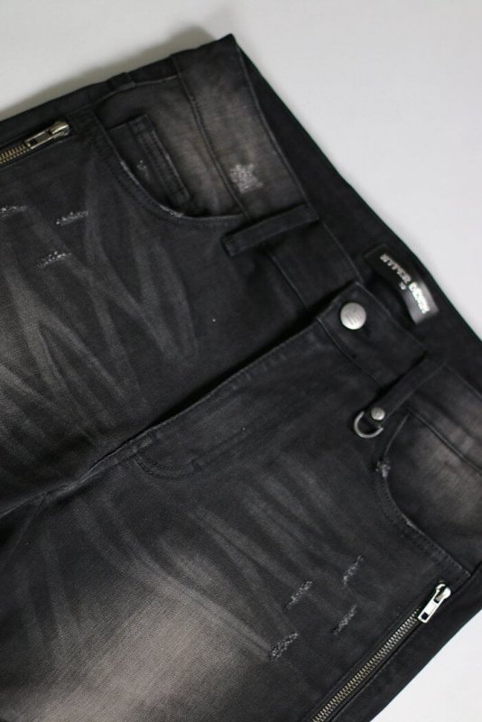 Black Moto Zipper Jeans