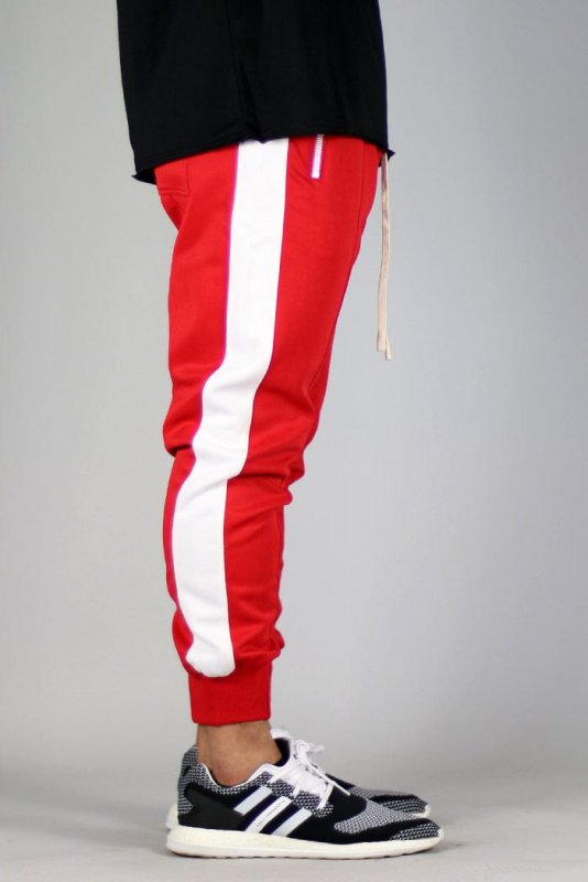 Red Track Zipper Joggers