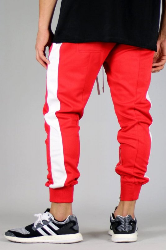 Red Track Zipper Joggers