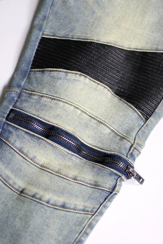 Indigo Moto Zipper Jeans