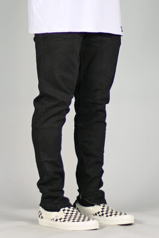 Jet Black Stack Zipper Jeans