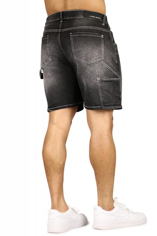 Black Carpenter Denim Shorts