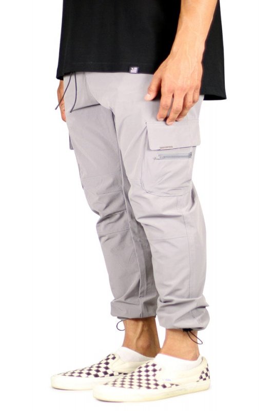 Gray Cool Nylon Cargo Pants