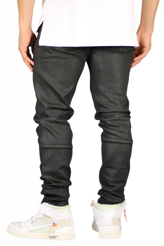 Wax Coated Slim Tapered Jeans
