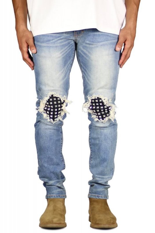 M.Blue Studded Jeans