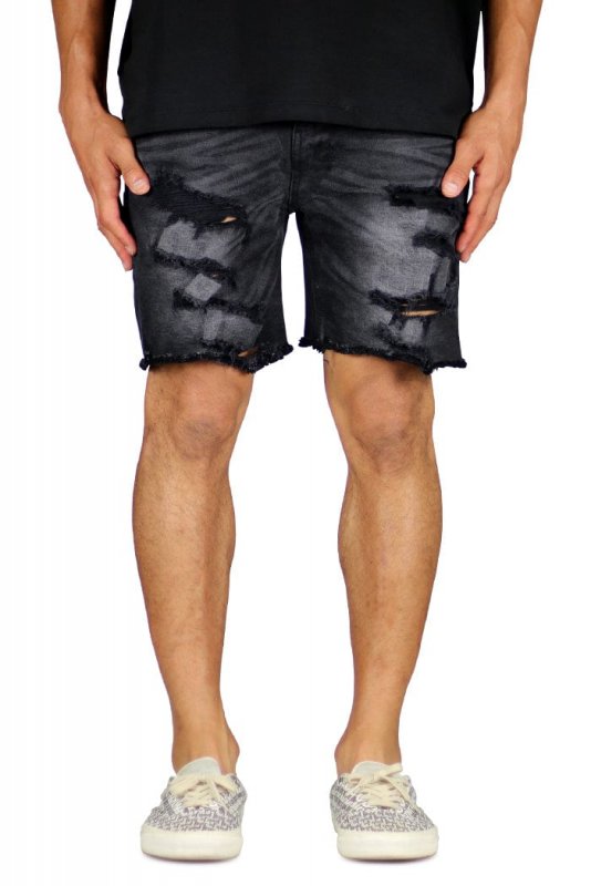 Black Thrasher Denim Shorts