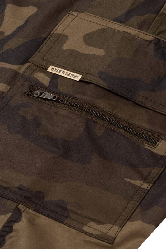 Olive Camo Cool Nylon Zipper Pants