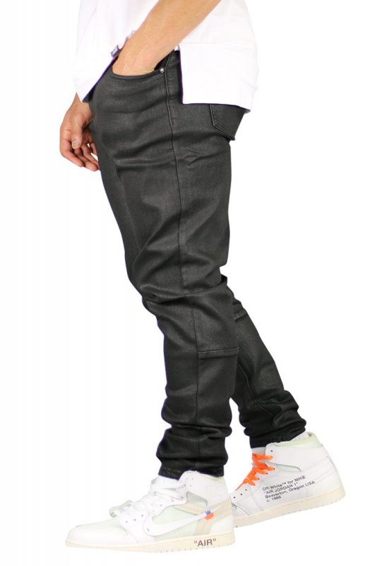 Wax Coated Slim Tapered Jeans