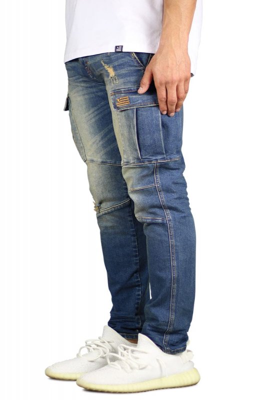 Deep Blue Cargo Jeans