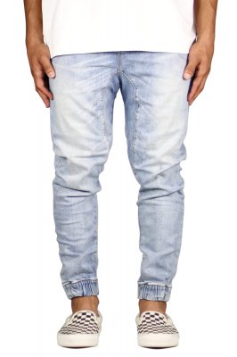 LT.Blue Drop Crotch Denim Joggers