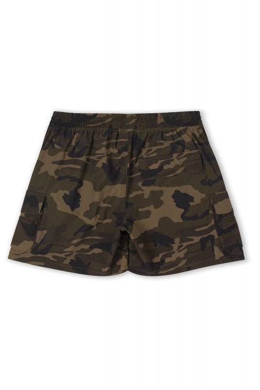 Olive Camo Cool Nylon Cargo Shorts