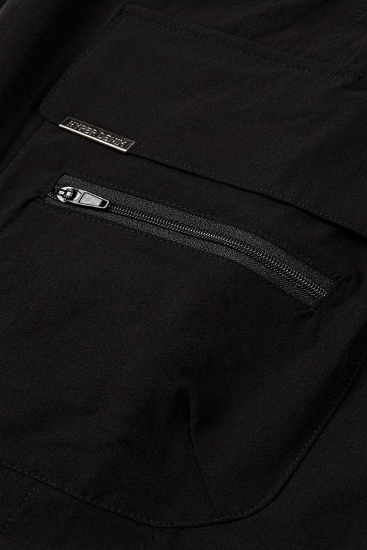 Black Cool Nylon Cargo Pants